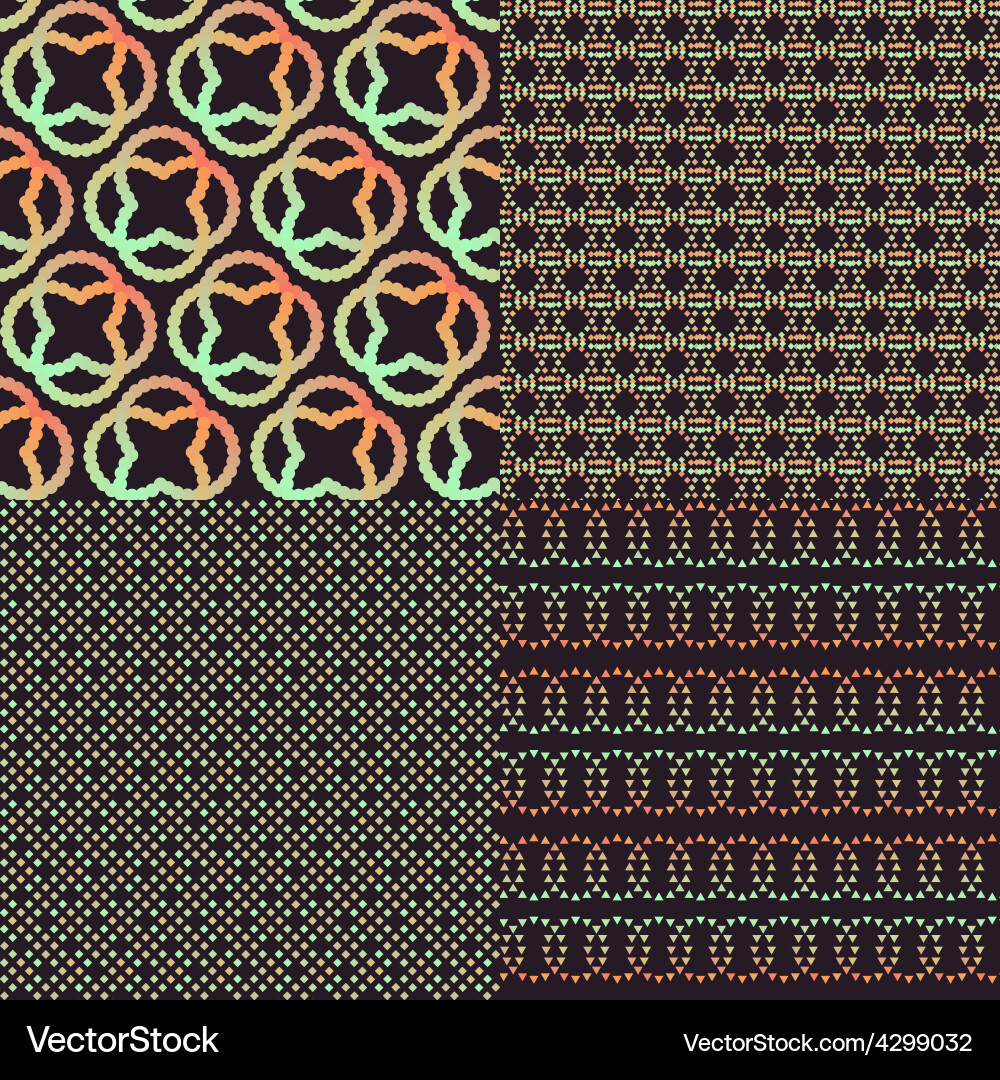 Set of four brown abstract retro color patterns vector image