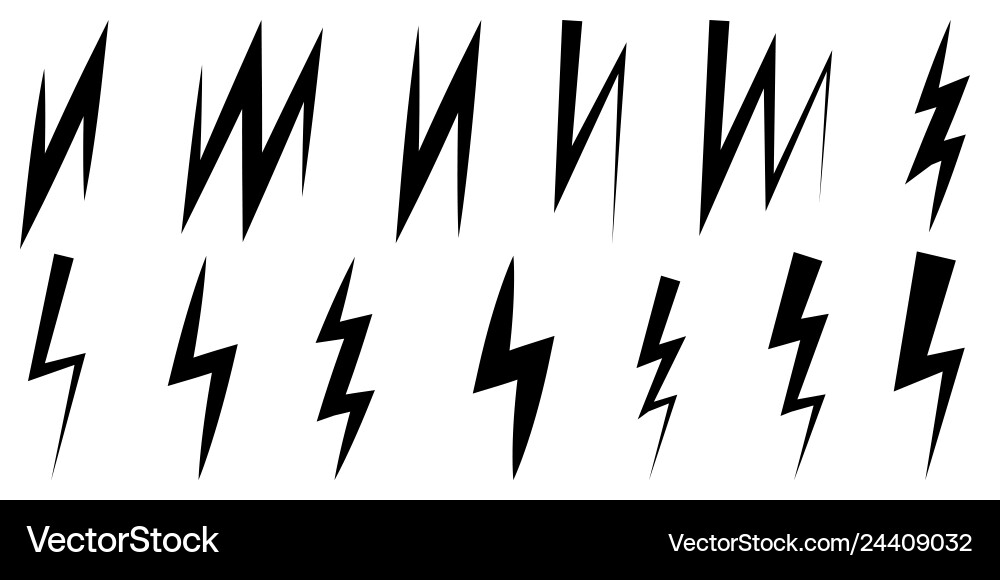 Thunder and Lightning Icons - Z Shape vector image