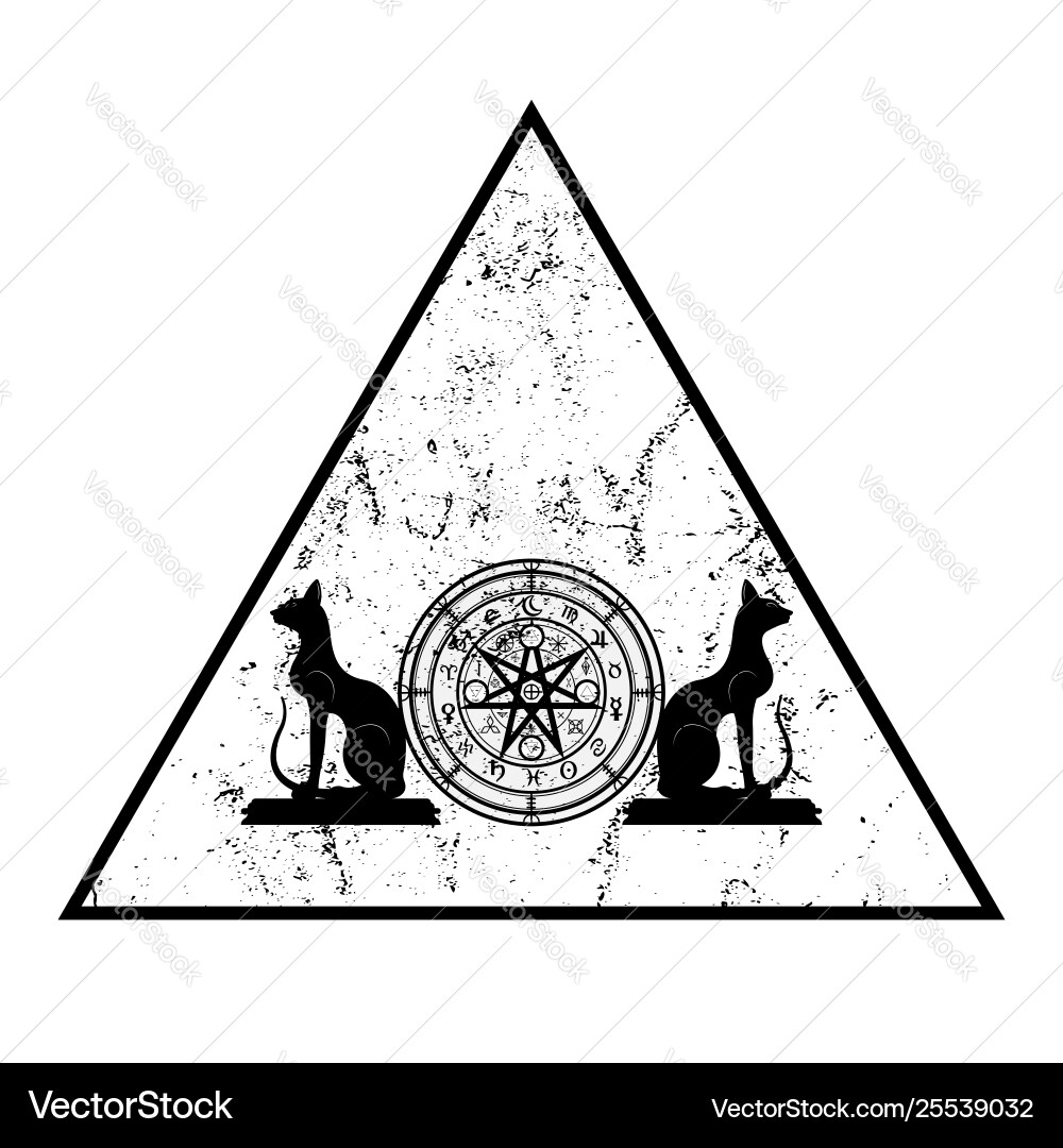 Wiccan Symbol Schutz Dreieck Mandala Wiccan Symbol Schutz Dreieck Mandala vektorbild