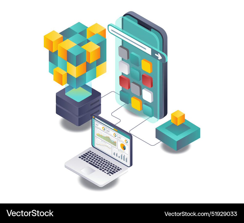 Analysis of blockchain technology in smartphone Analysis of blockchain technology in smartphone vector image