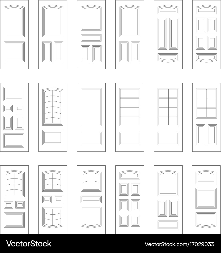 Big set of door ideas combination Royalty Free Vector Image