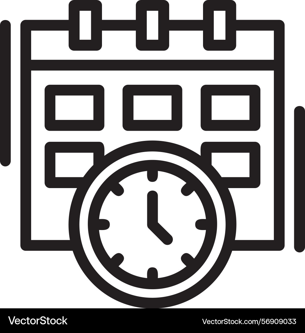 Deadline linear style icon design Vector Image