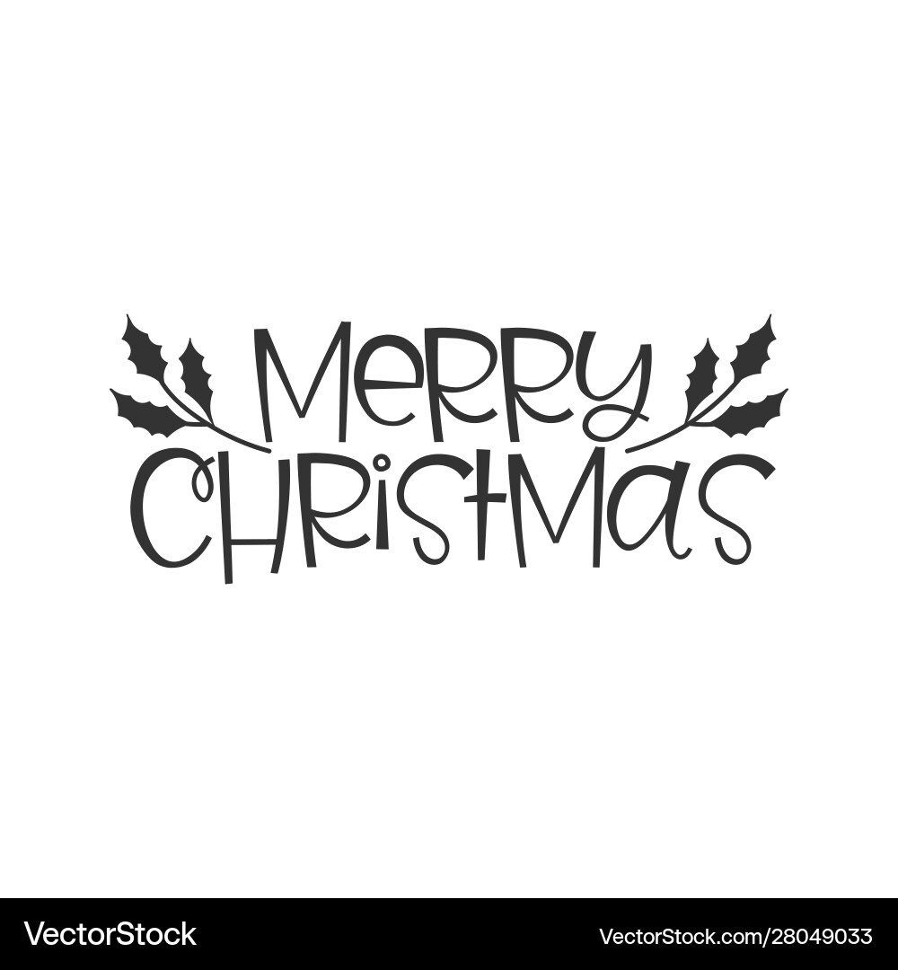 Merry christmas black hand written lettering Merry christmas black hand written lettering vector image