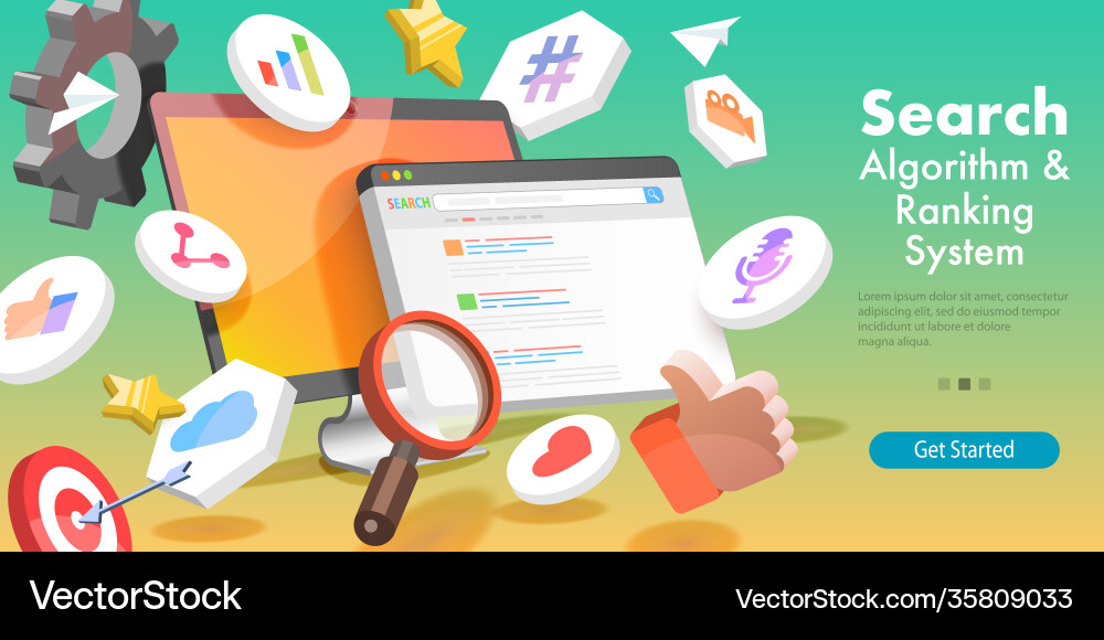 SEO Algorithm 3D Concept vector image