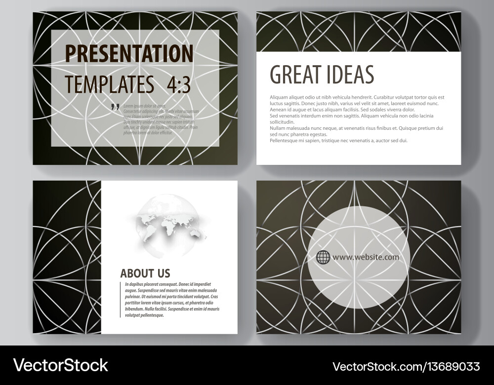 Set of business templates for presentation slides Vector Image