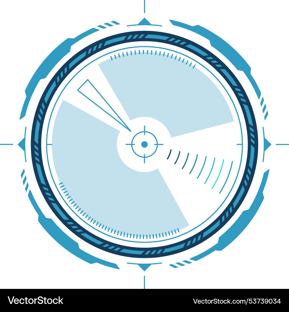 Aim focus round element in cyber tech style vector image