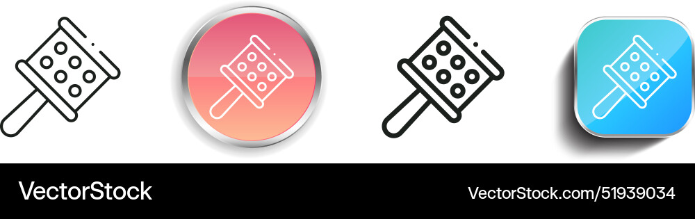 Cabasa icon thin linear regular and button style Cabasa icon thin linear regular and button style Vector Image