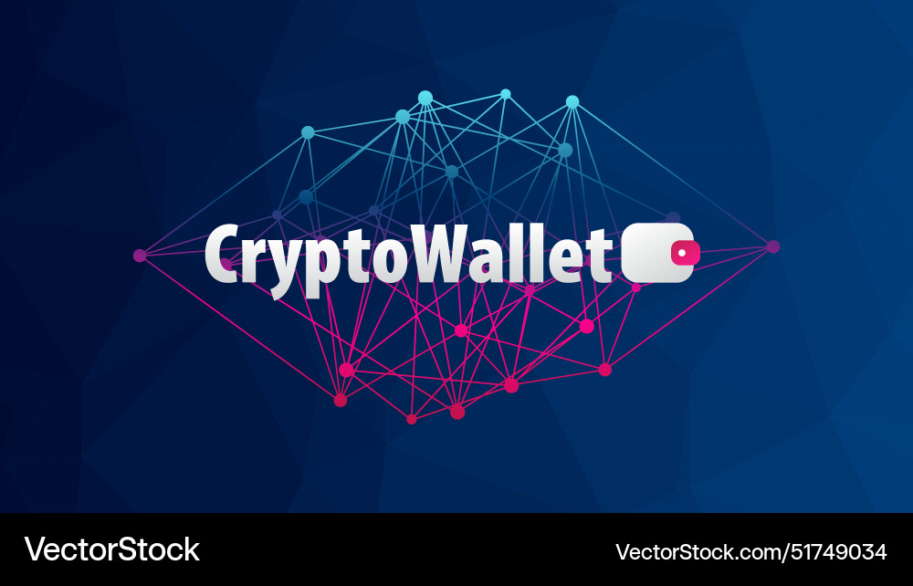 Crypto wallet for cryptocurrency blockchain Vector Image