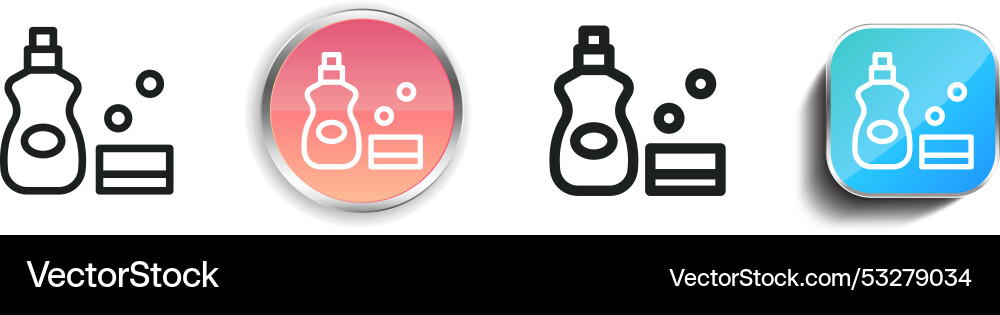 Detergent icon thin linear regular and button Detergent icon thin linear regular and button vector image