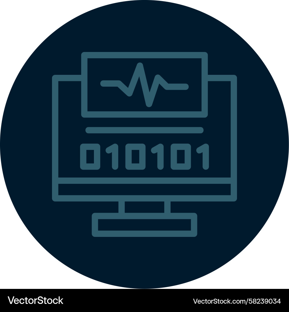 Digital Pulse Line Multi Color Icon Vector Image