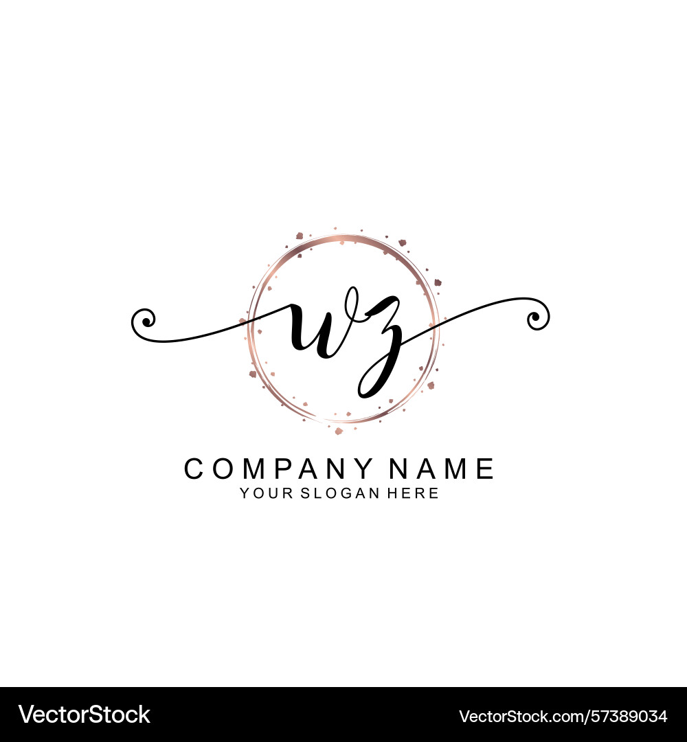 Elegant wz initial logo collection with modern Vector Image