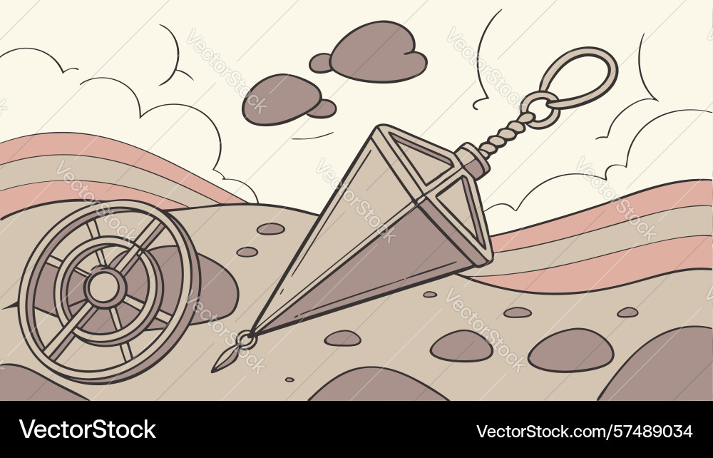 Floating ancient ankh symbol with abstract Vector Image
