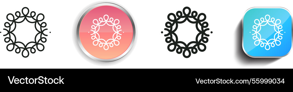 Lace icon thin linear regular and button style vector image