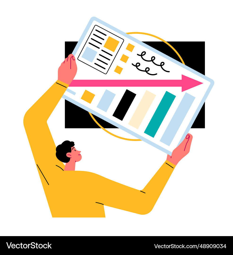 Man with an information table Vector Image