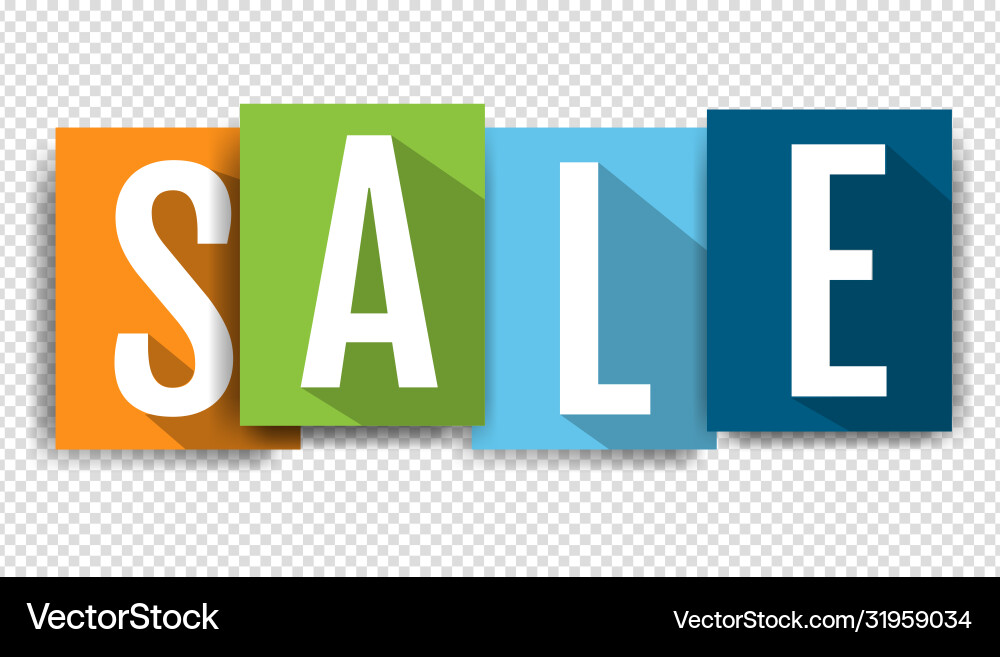 Sale poster with color text isolated transparent Vector Image