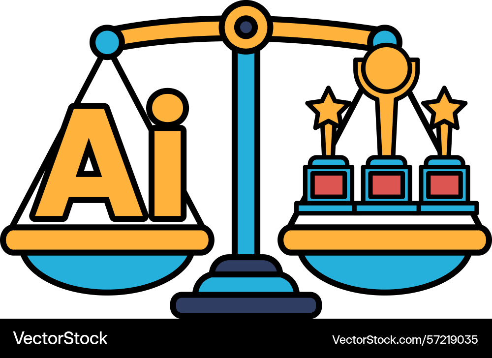 A scale with the letters ai Vector Image