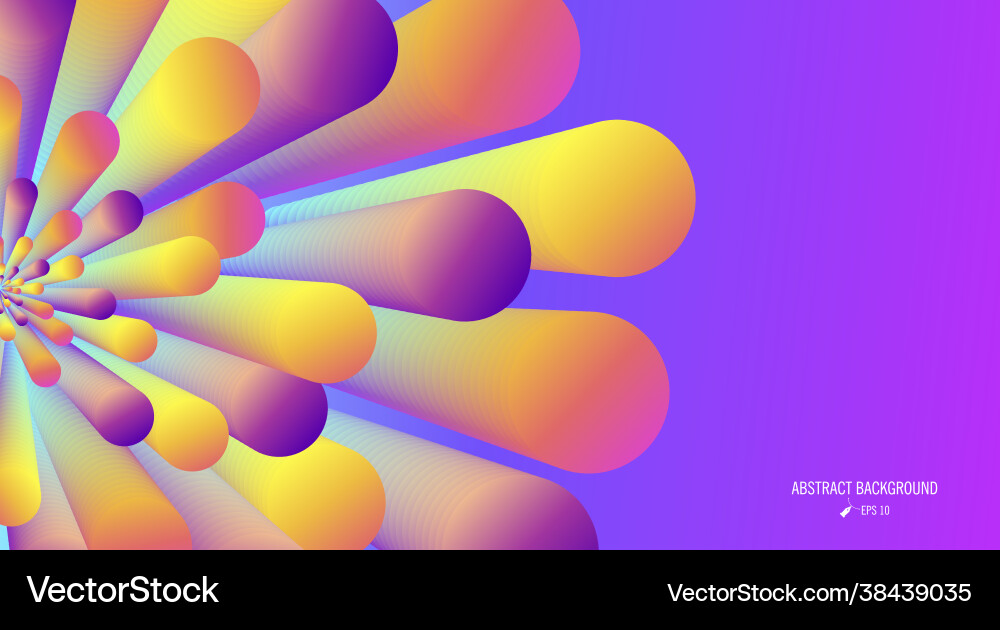 Abstract background with bright colorful 3d burst vector image