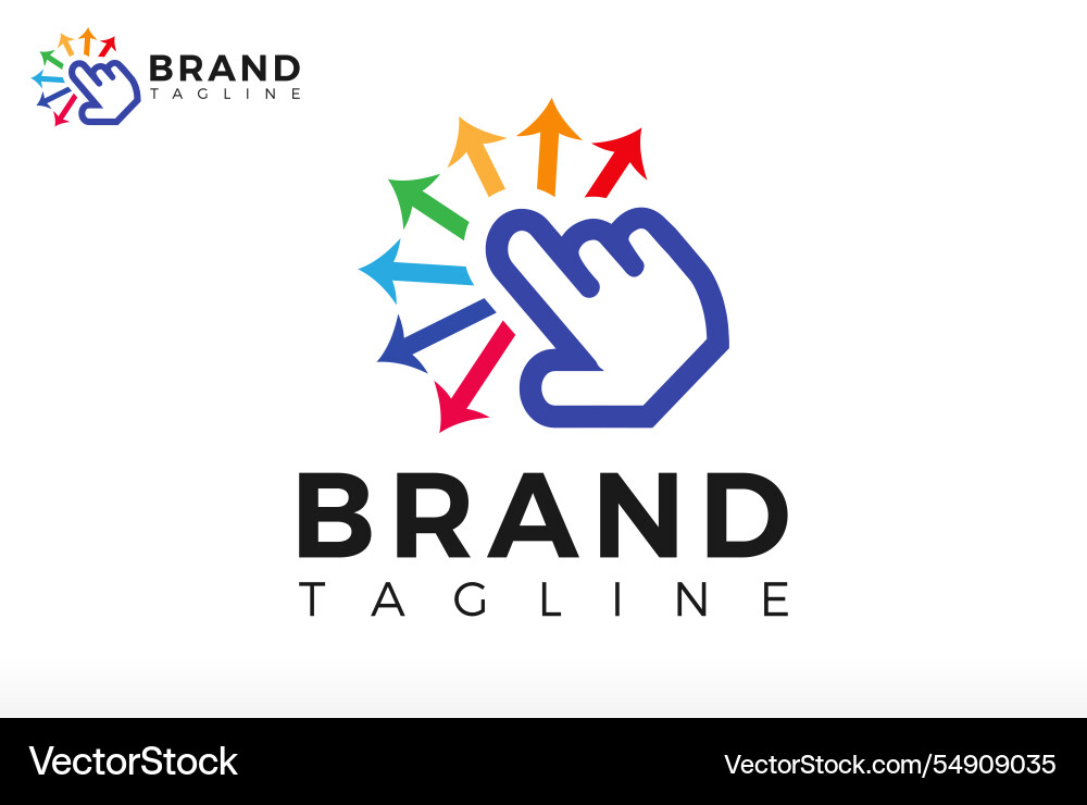 Click logo design multi option selection Vector Image