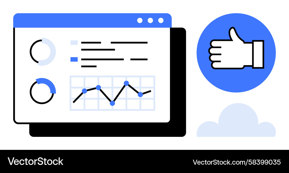 Data Analytics Dashboard with Metrics Vector Image