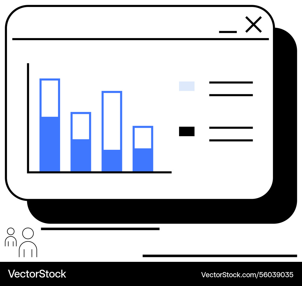 Data visualization on website interface with bar Data visualization on website interface with bar vector image