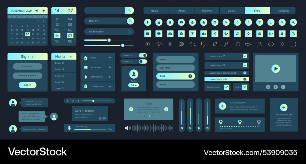 Interface app ui navigation search bar Interface app ui navigation search bar vector image