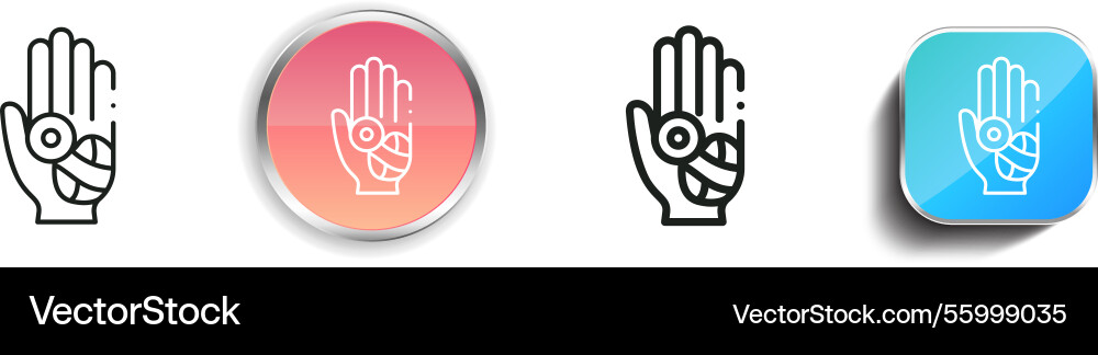 Laceration icon thin linear regular and button Vector Image