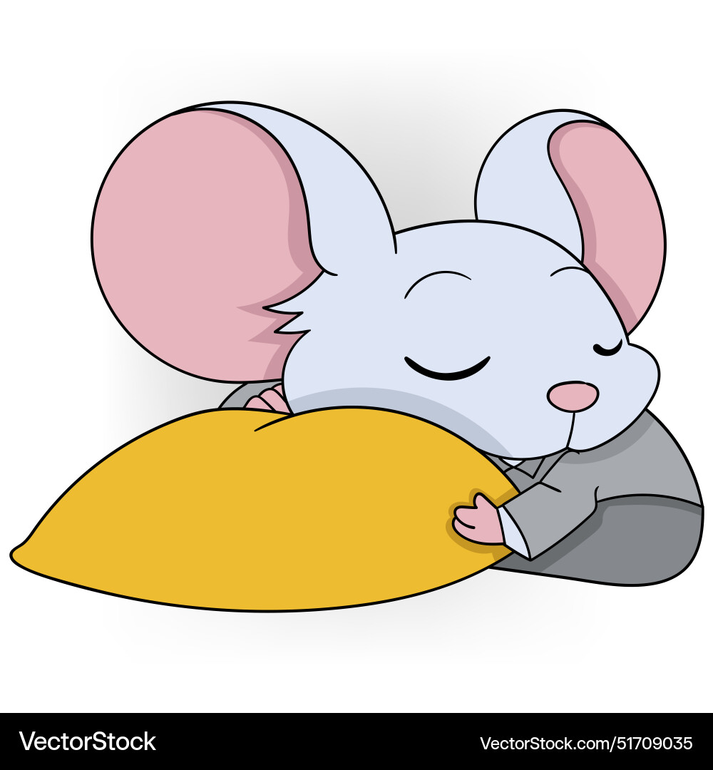 Lazy sleeping mouse vector image