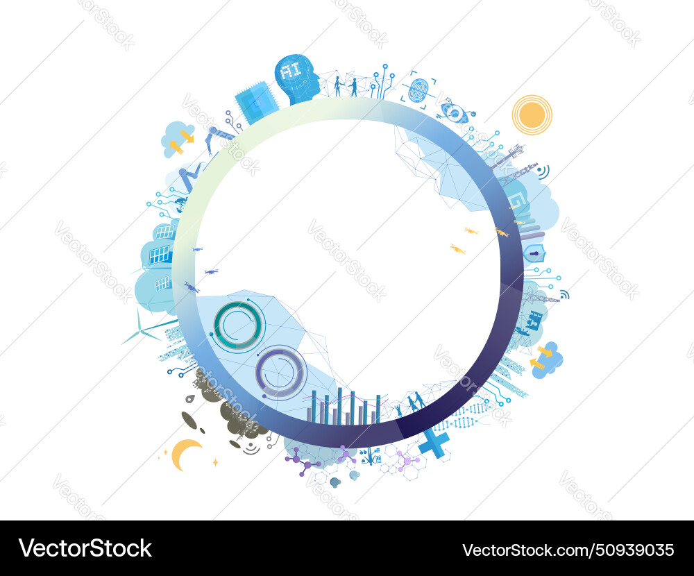 Technology with circle frame eps 10 Vector Image
