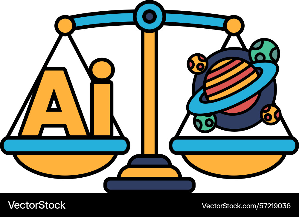 A scale with the letters ai on one side A scale with the letters ai on one side vector image