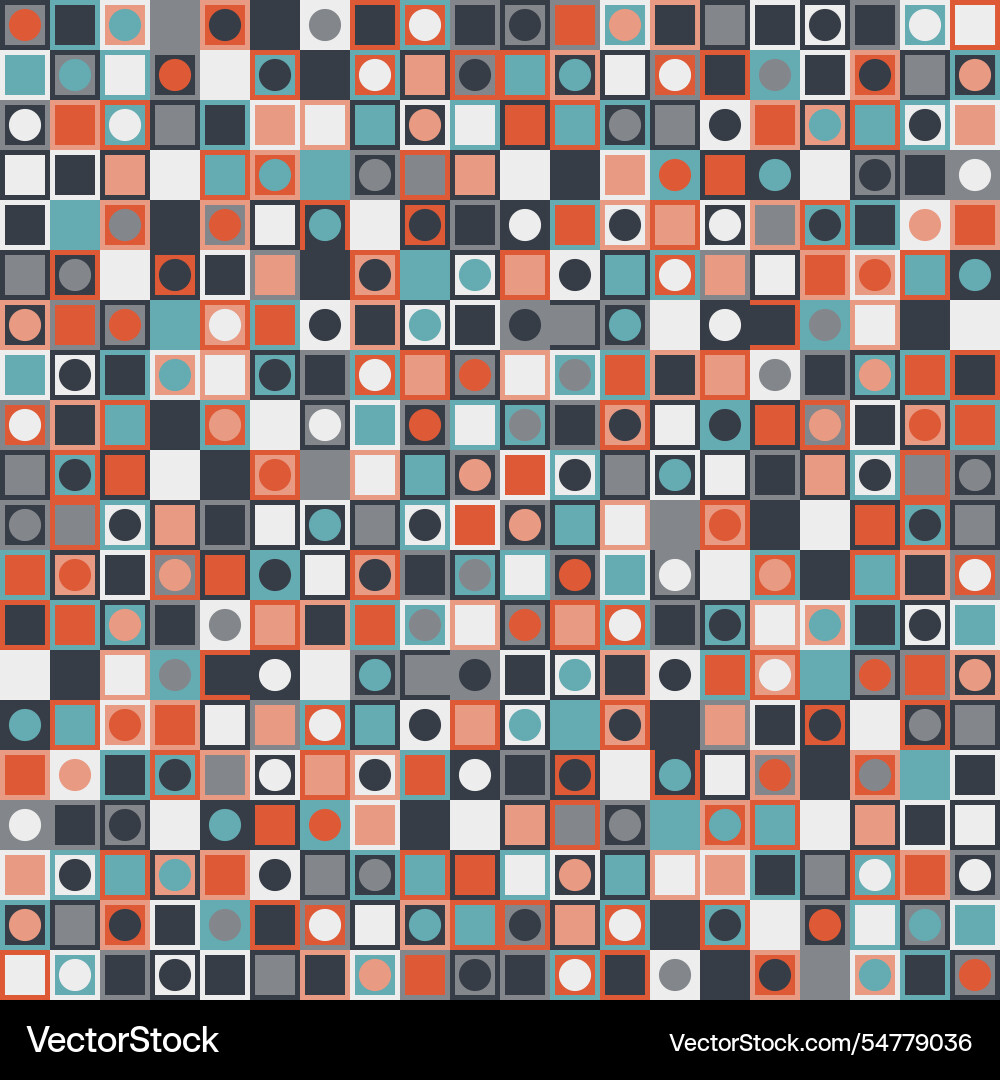 Abstract tile with square and circles vector image