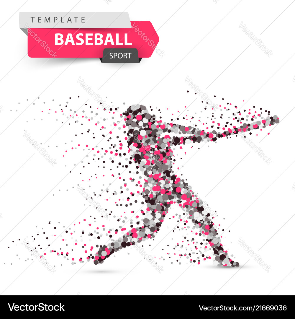 Baseball Player with Color Dots vector image