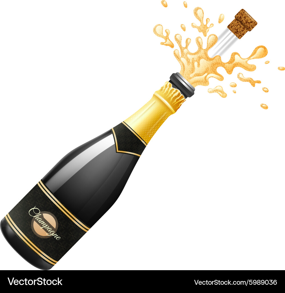 Champagne explosion Royalty Free Vector Image - VectorStock