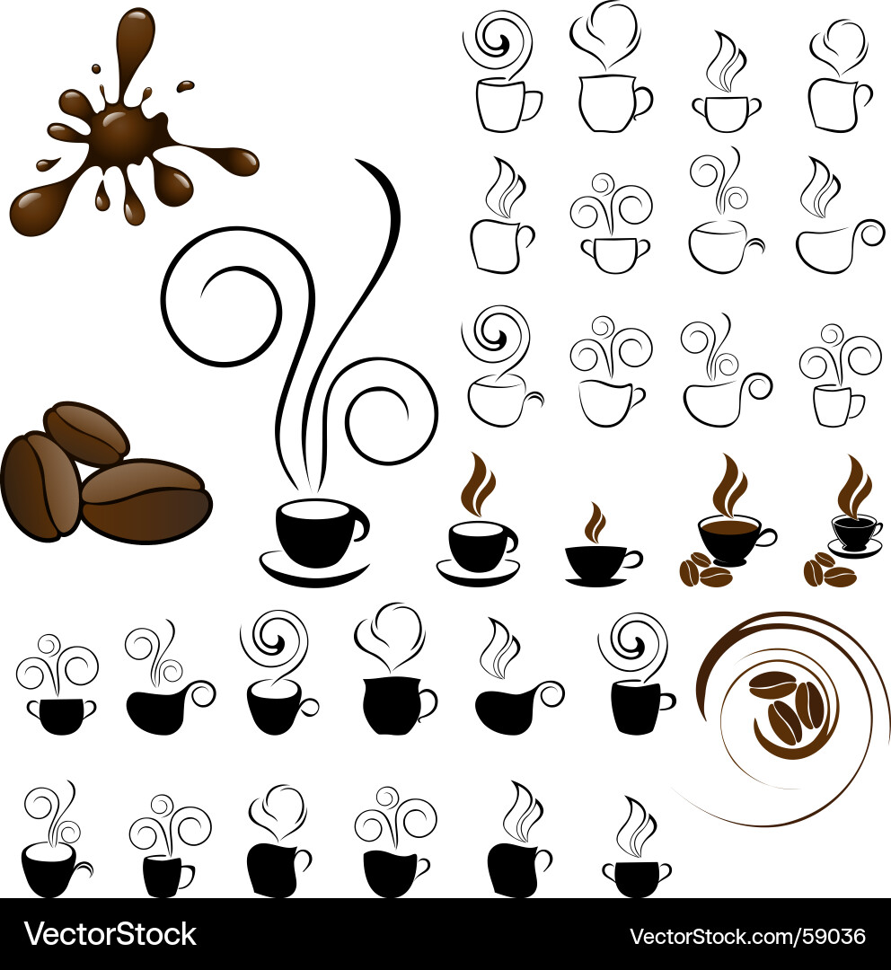 Coffee icons Royalty Free Vector Image - VectorStock