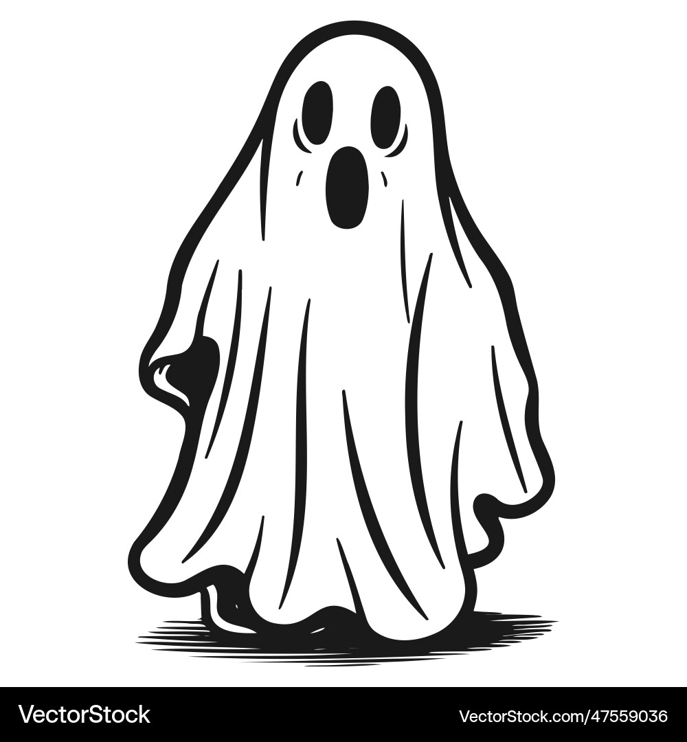 Cute ghost isolated halloween concept vector image