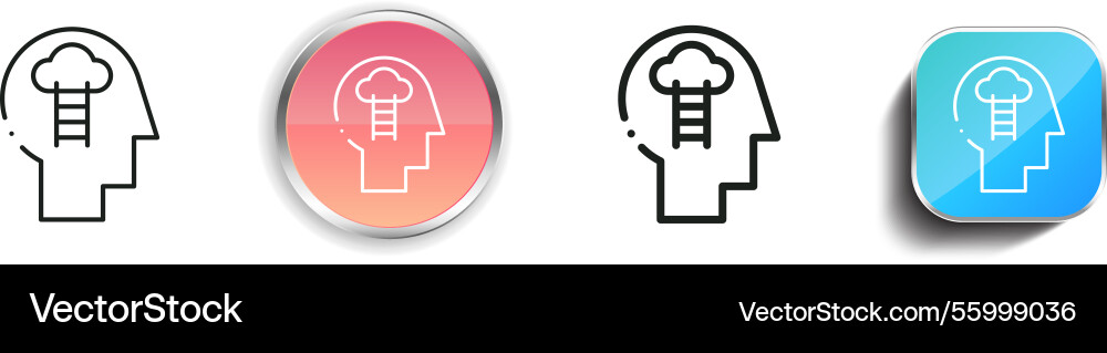 Ladder icon thin linear regular and button style vector image