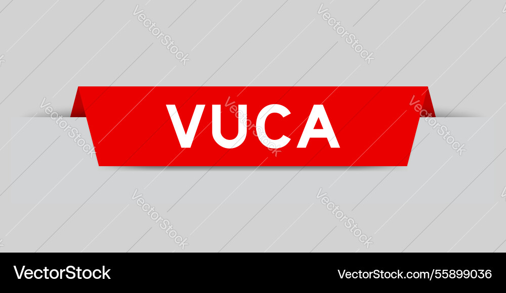 Red color inserted label with word vuca Red color inserted label with word vuca vector image
