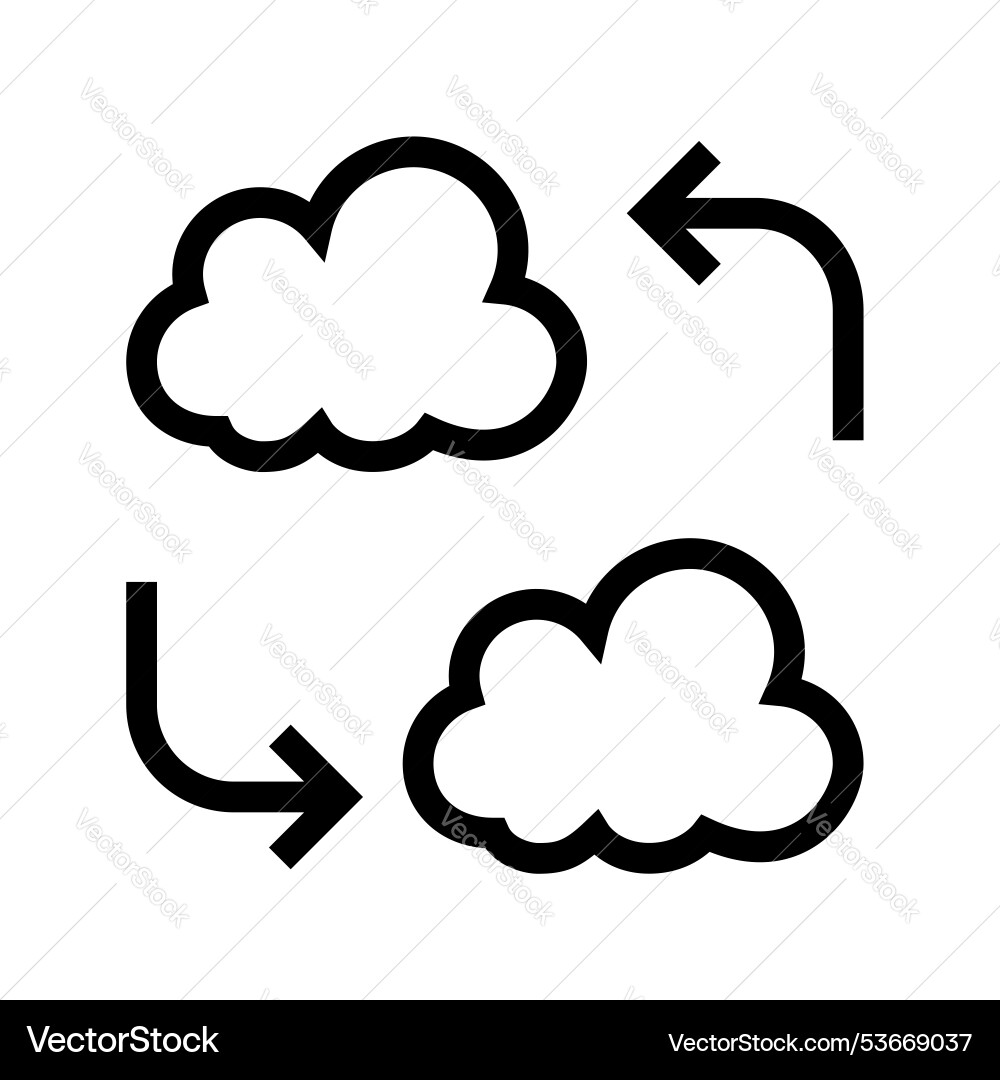Cloud computing icon outline style design Cloud computing icon outline style design Vector Image
