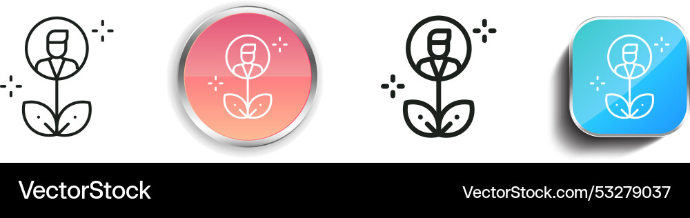 Develop icon thin linear regular and button style vector image