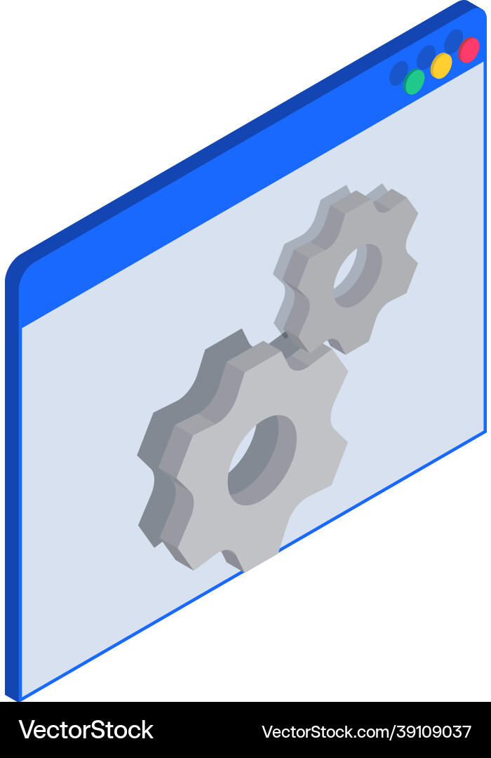 Gear coding window composition Gear coding window composition vector image