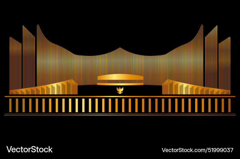 Indonesien neue Hauptstadt Gold in schwarz ikn nusantara Indonesien neue Hauptstadt Gold in schwarz ikn nusantara vektorbild
