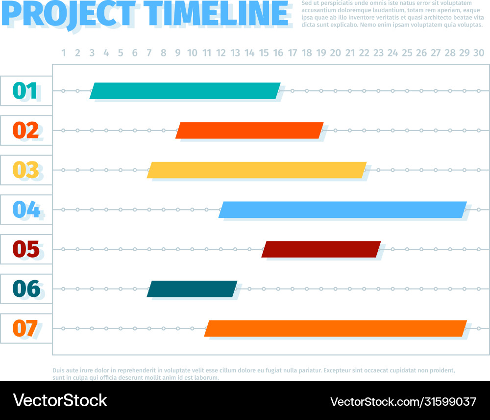 Project schedule agenda dates ui interface Project schedule agenda dates ui interface vector image