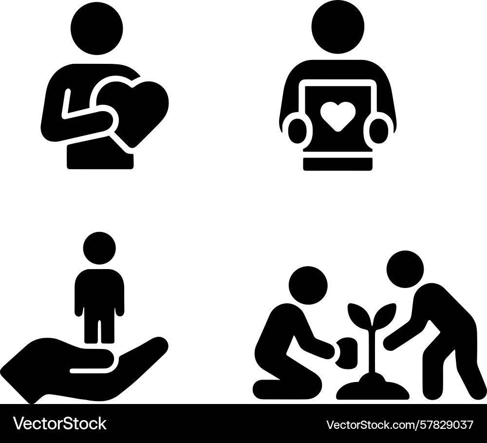Set of web icons community support Set of web icons community support Vector Image