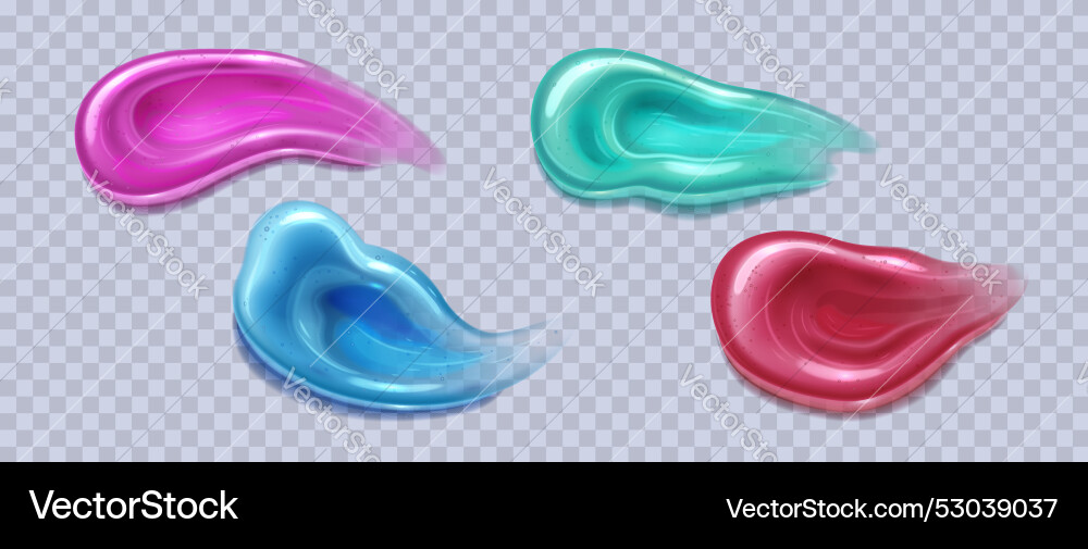 Toothpaste smear texture cosmetic gel swatch Vector Image