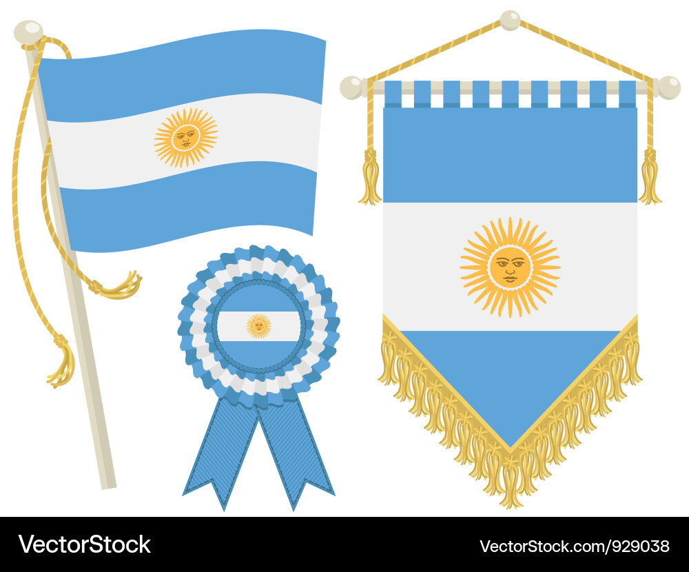 Argentinian Flag Elements Vector Image