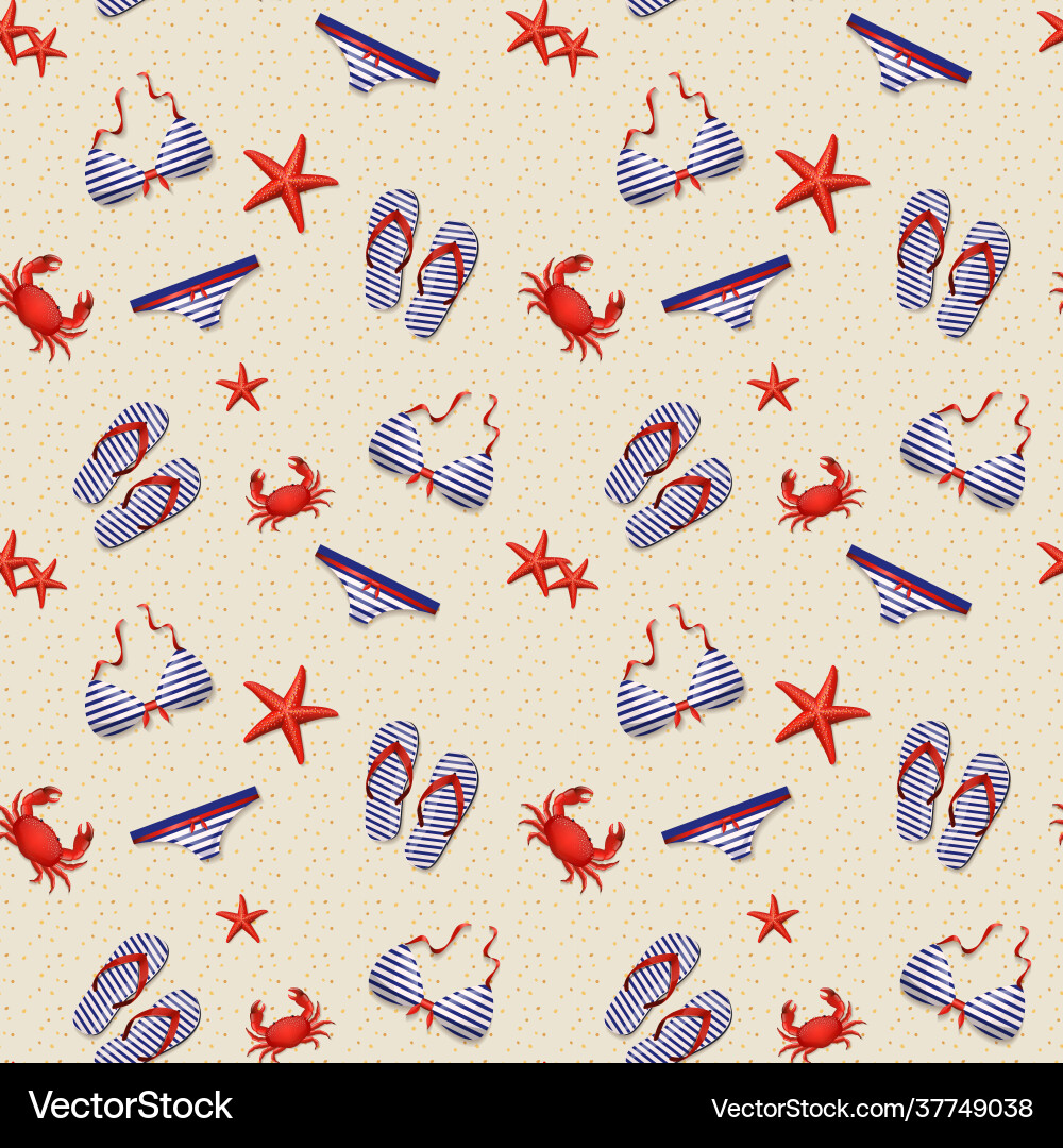 Beach seamless pattern background Beach seamless pattern background vector image