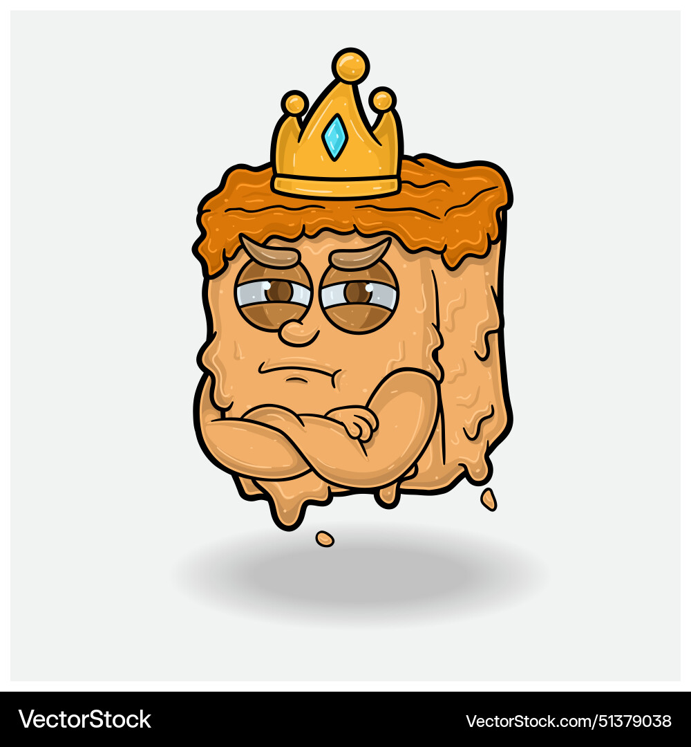 Caramel mascot cartoon with jealous expression Vector Image