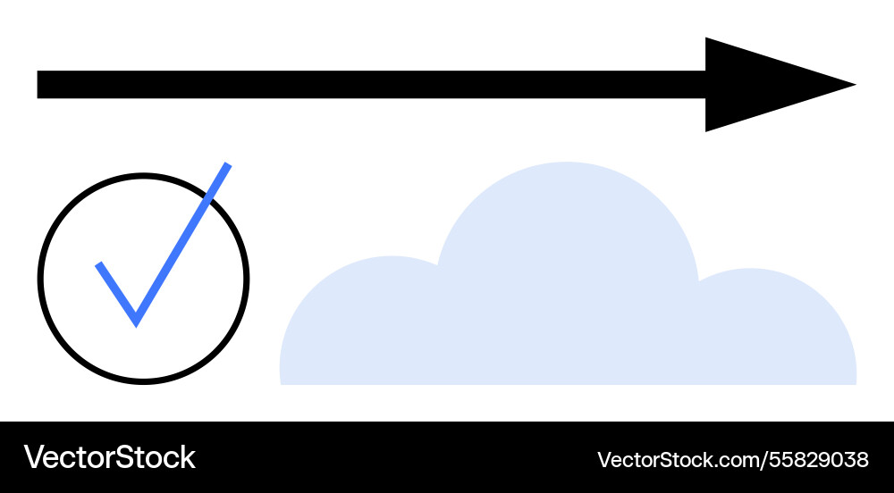 Progress and success concept with arrow checkmark vector image