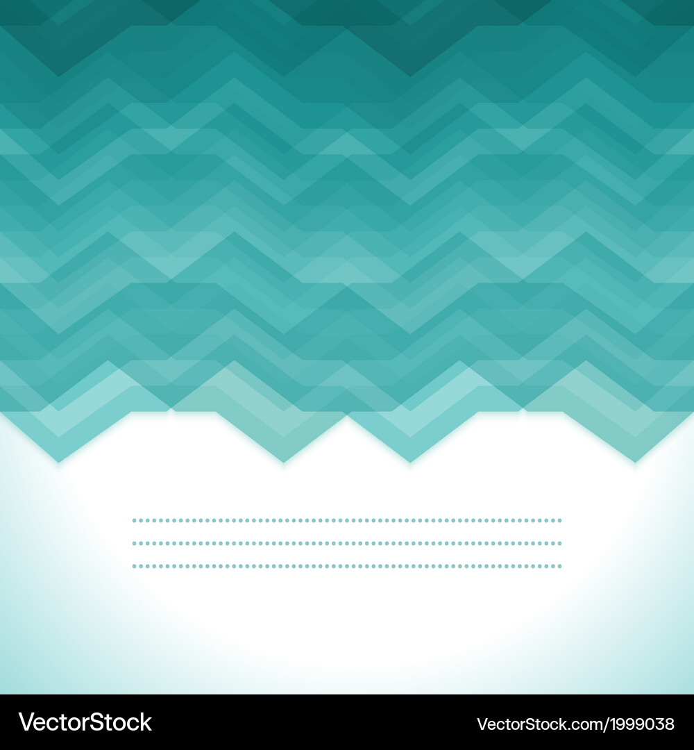 Retro Zigzag Turquoise Pattern Vector Image