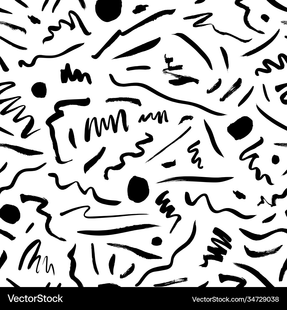 Sketch background with brush stroke lines and dots Sketch background with brush stroke lines and dots vector image