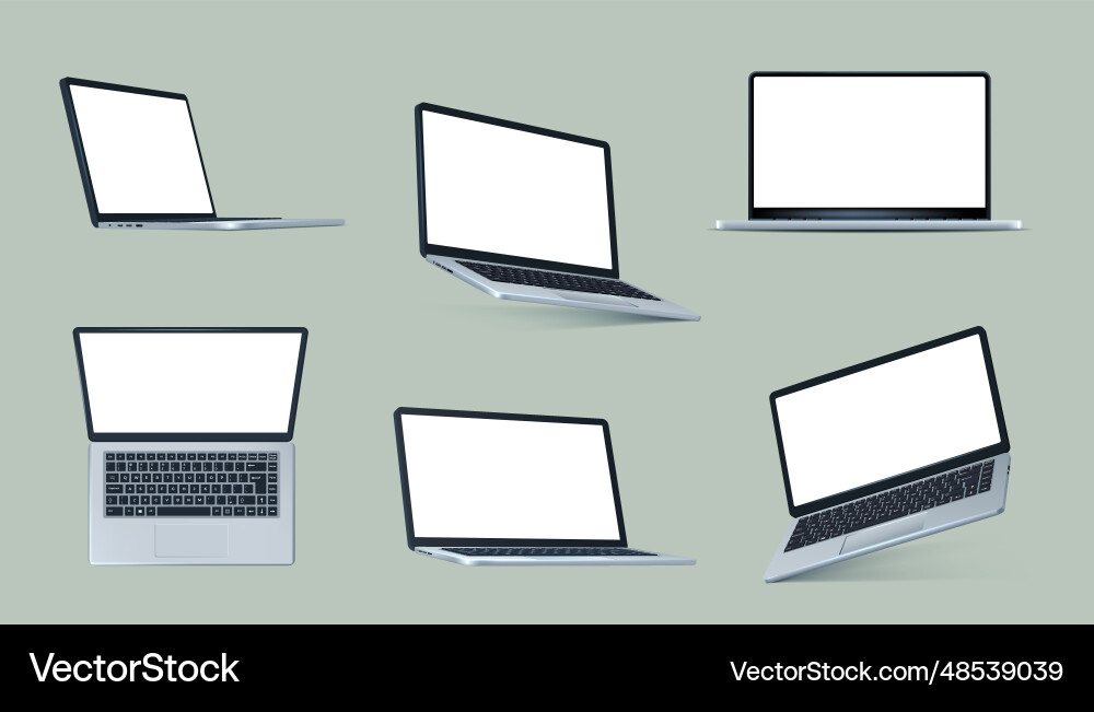 3d laptop isometric open computer notebook vector image